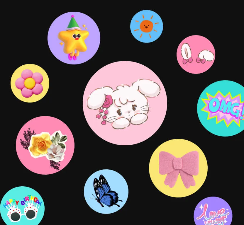 BeautyPlus デコレーション キュートステッカー